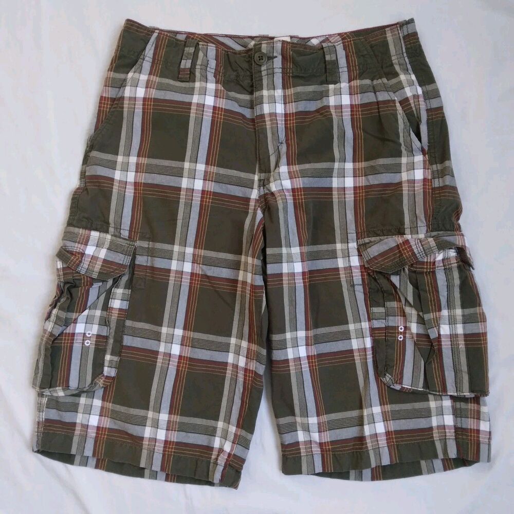 Route 66 Plaid Cargo Shorts Y2K Skater Punk Men's Size 34
